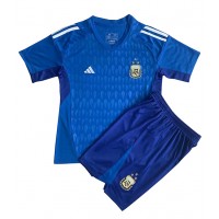 Echipament fotbal Argentina Portar Tricou Deplasare Mondial 2022 pentru copii maneca scurta (+ Pantaloni scurti)